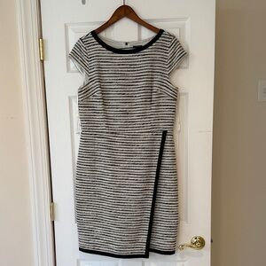 Ann Taylor Black and White Striped Dress